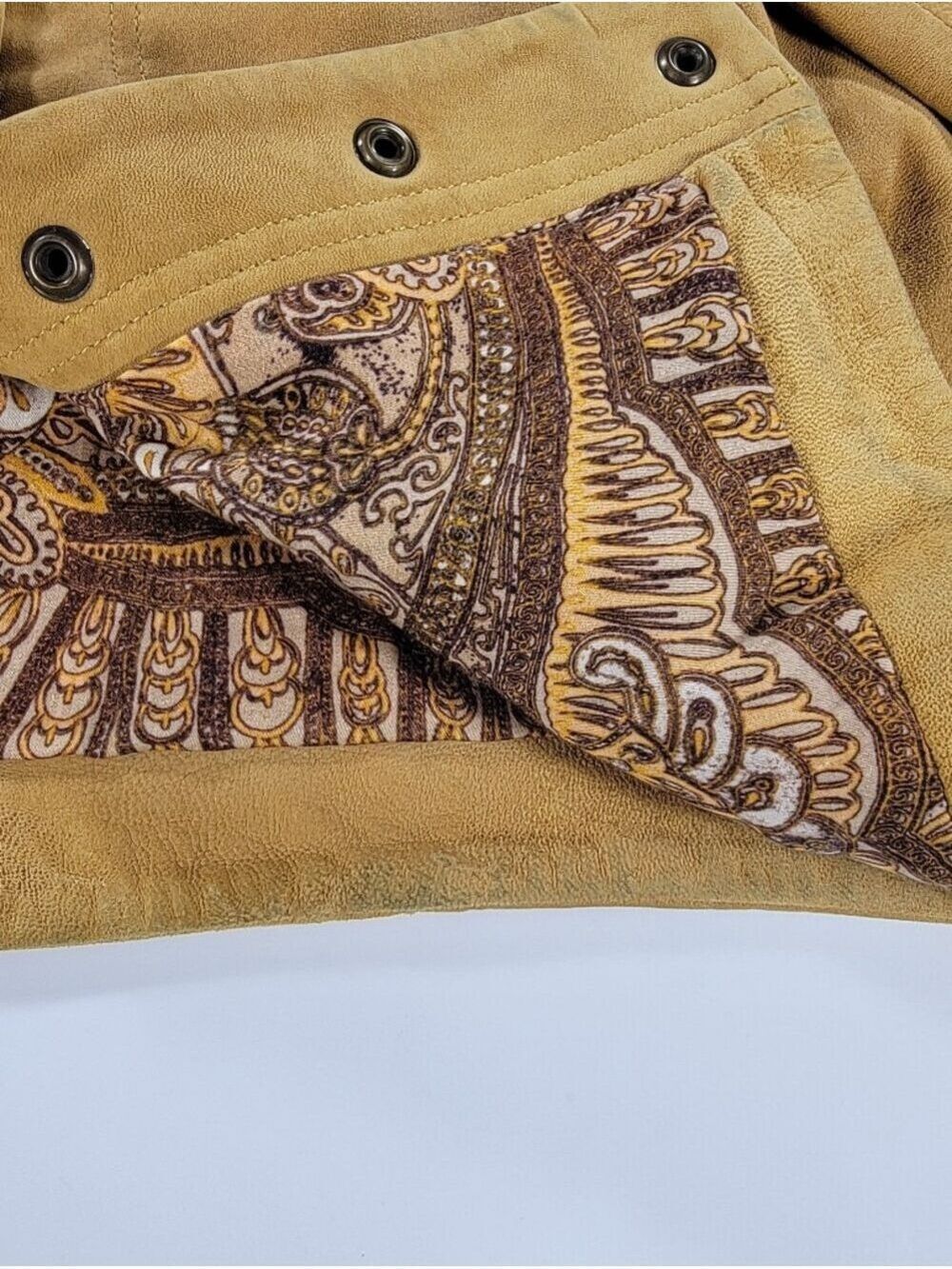 Free People Jacket Coat Sheep Suede Leather Tan Cropped Western Concert Festival - Picture 9 of 12